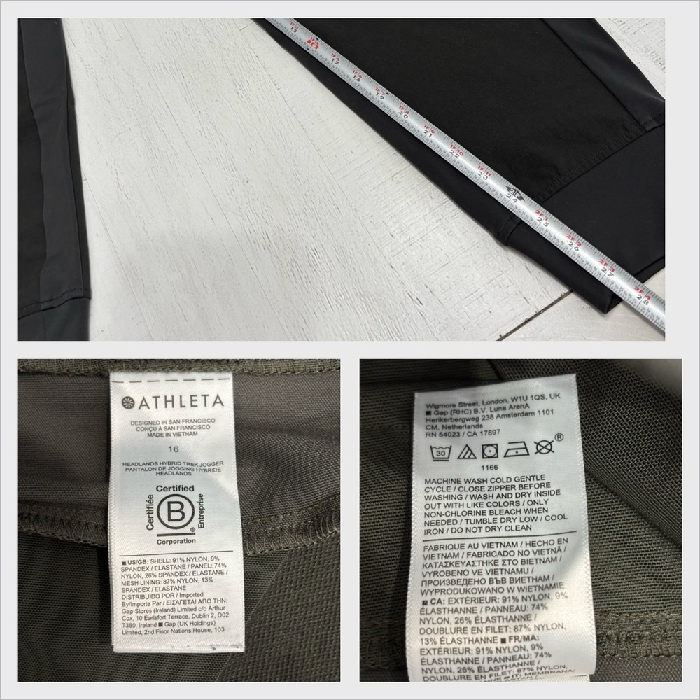 Athleta Highlands Green Hybrid Trek Jogger Size 16 Pants NWOT - Picture 11 of 12